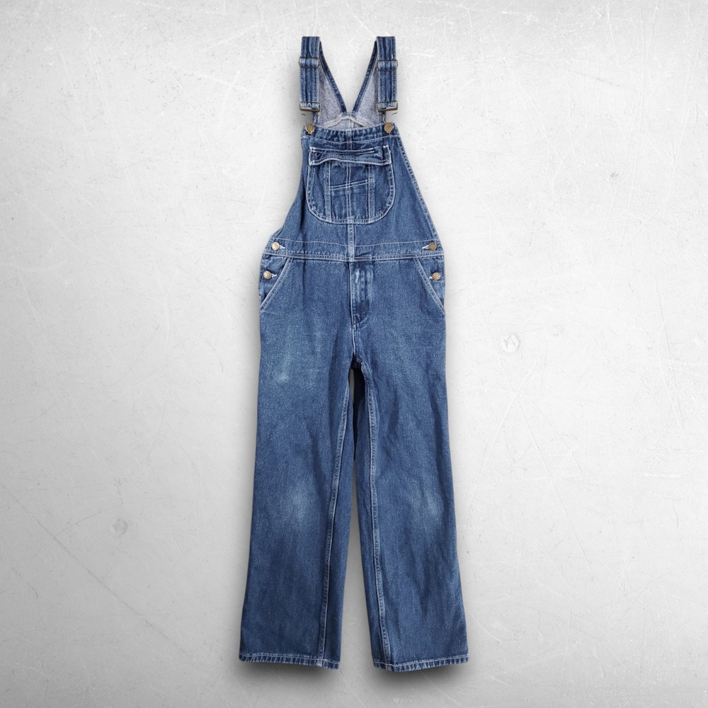 HISEA Bib Overalls Women L Blue Denim Workwear Carpenter Utility Gorpcore Casual